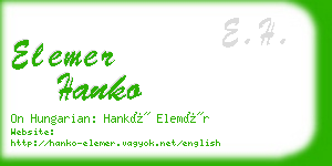 elemer hanko business card